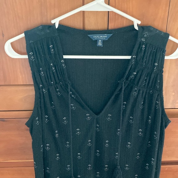 Lucky Brand Black Tank Top with white design - Picture 7 of 11